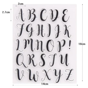 A-Z English Alphabet Stamp Set - detail view | clear stamp