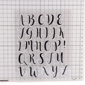 A-Z English Alphabet Stamp Set - size chart | clear stamp