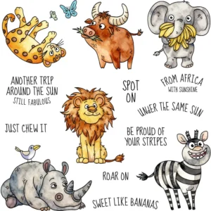 African Animals Clear Stamps 01