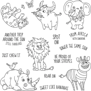 Sumflying African Animals Safari Clear Stamps African Animals Clear Stamps 04