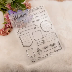 Album Borders Stamp Set - size chart | clear stamp