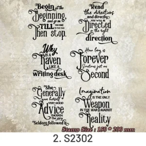 Alice in Wonderland Clear Silicone Stamps - Characters, Text - packaging photo | clear stamp