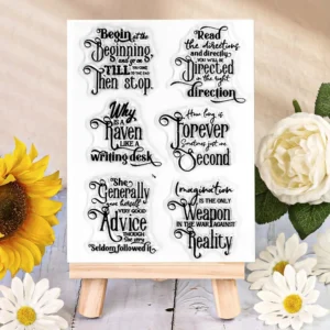 Alice in Wonderland Fantasy Phrases Clear Silicone Stamps - main product photo | clear stamp