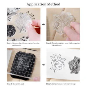 Alice in Wonderland Fantasy Phrases Clear Silicone Stamps - size chart | clear stamp