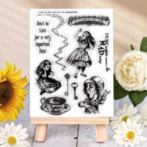 Alice in Wonderland Tea and Madness Clear Silicone Stamp - main product photo | clear stamp