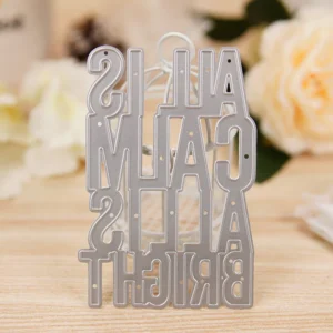 Sumflying "ALL IS CALM ALL IS BRIGHT" Phrase Metal Cutting Dies All Is Calm All Is Bright Phrase Metal Cutting Dies 05