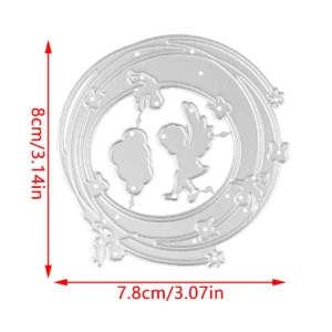 Angel Children with Round Ring Metal Cutting Dies Detail View - 240-DC-1869