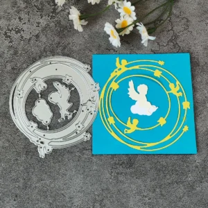 Angel Children with Round Ring Metal Cutting Dies Side View - 240-DC-1869