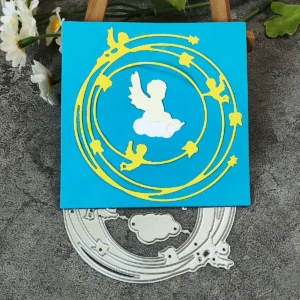 Angel Children with Round Ring Metal Cutting Dies Usage View - 240-DC-1869