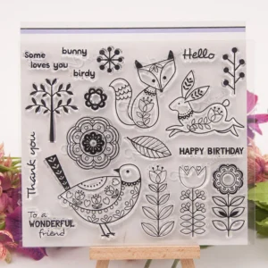 Animal Flower Stamp Set - main product photo | clear stamp