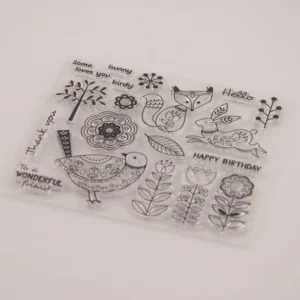 Animal Flower Stamp Set - lifestyle photo | clear stamp