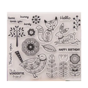 Animal Flower Stamp Set - packaging photo | clear stamp