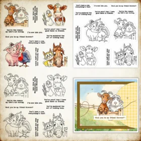 Sumflying Farm Animals Friendship Clear Stamps