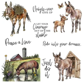 Sumflying Animal Horse Farm Ranch Clear Stamps