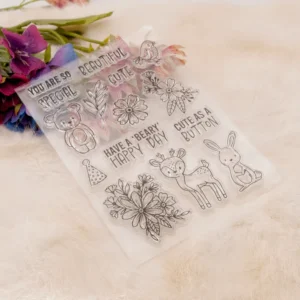 Animals Bear Deer Rabbit Clear Stamp Set - lifestyle photo | clear stamp