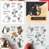 Animals Holding Bouquets Clear Stamps 00