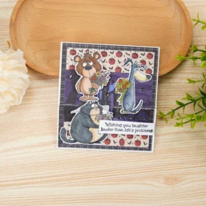 Animals Holding Bouquets Clear Stamps 03