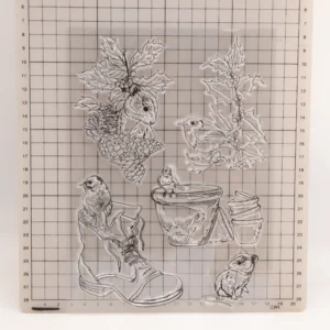 Animals in the Courtyard Clear Stamp Set - size chart | clear stamp