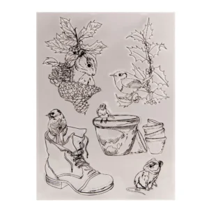 Animals in the Courtyard Clear Stamp Set - packaging photo | clear stamp
