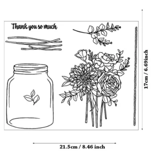 Arrange Flowers Glass Bottle Stamp Set - main product photo | clear stamp