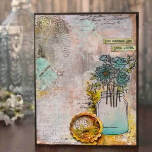 Arrange Flowers Glass Bottle Stamp Set - detail view | clear stamp