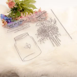 Arrange Flowers Glass Bottle Stamp Set - lifestyle photo | clear stamp