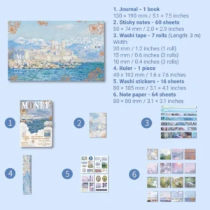 Sumflying Artistic Scenery and Architecture Oil Painting Journal Stationery Gift Set - image 6