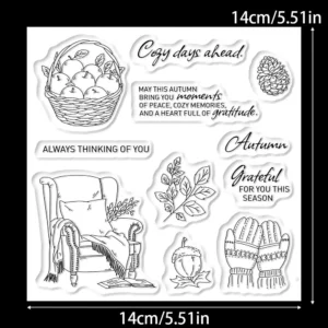 Sumflying Autumn Fruits Pumpkin Pear Clear Stamps Autumn Fruits Clear Stamps 02