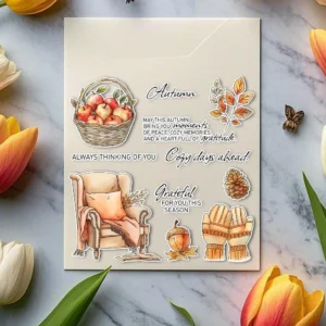 Sumflying Autumn Fruits Pumpkin Pear Clear Stamps Autumn Fruits Clear Stamps 05