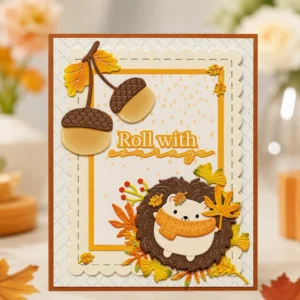Autumn Hedgehog Card Realistic 01