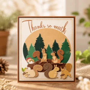 Autumn Squirrel Card Realistic 01