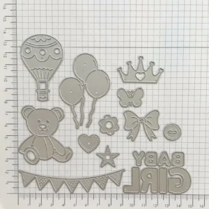Baby Birth Girl Balloon Crown Metal Die Cuts product detail photo | word metal cutting dies