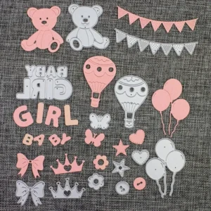 Baby Birth Girl Balloon Crown Metal Die Cuts product photo 4 | word metal cutting dies