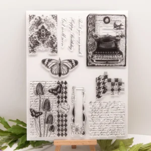 Background With Letters Stamp Set - main product photo | clear stamp
