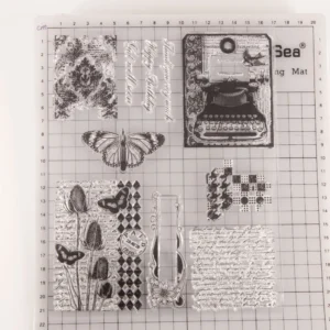 Background With Letters Stamp Set - size chart | clear stamp