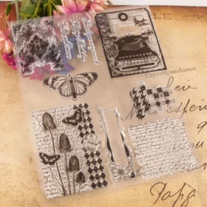 Background With Letters Stamp Set - lifestyle photo | clear stamp