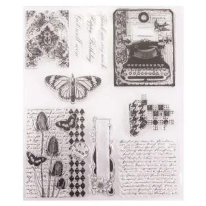 Background With Letters Stamp Set - packaging photo | clear stamp