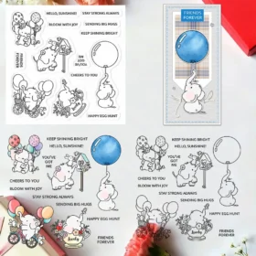 Sumflying Balloon Elephant Friends Clear Stamps