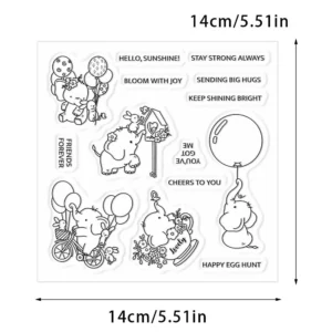 Balloon Elephant Clear Stamps 02