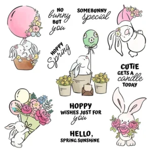 Balloon Rabbit Clear Stamps 01