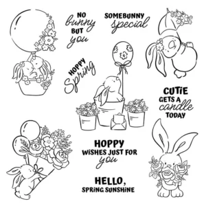 Sumflying Balloon Rabbit Bunny Clear Stamps Balloon Rabbit Clear Stamps 04