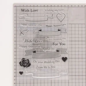 Banner Greetings Stamp Set - detail view | clear stamp