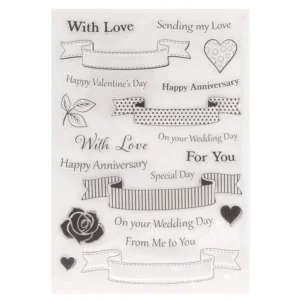 Banner Greetings Stamp Set - packaging photo | clear stamp