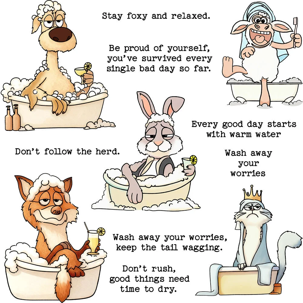 Bathing Animals Clear Stamps 01 Bathing Animals Clear Stamps 01