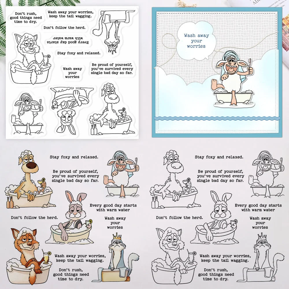 Bathing Animals Clear Stamps 03 Bathing Animals Clear Stamps 03