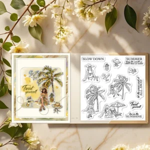 Sumflying Beach Girl Seashell Summer Clear Stamps Beach Girl Clear Stamps 03