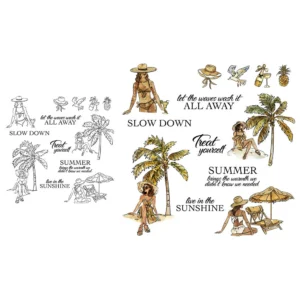 Sumflying Beach Girl Seashell Summer Clear Stamps Beach Girl Clear Stamps 07