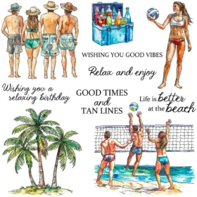 Sumflying Beach Volleyball Sport Summer Clear Stamps
