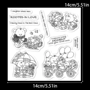 Sumflying Bear Family Mom Dad Cub Clear Stamps Bear Family Clear Stamps 02