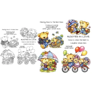 Sumflying Bear Family Mom Dad Cub Clear Stamps Bear Family Clear Stamps 07